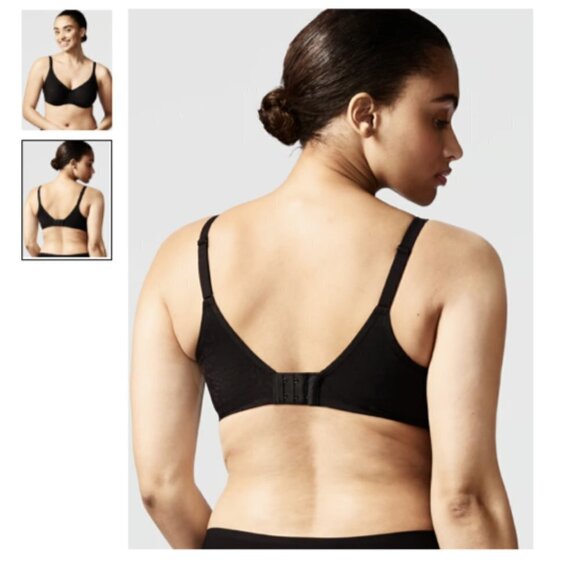 Chantelle Comfort Chic Seamless T-Shirt Bra Black Smooth Underwire Size 34F - Picture 2 of 2